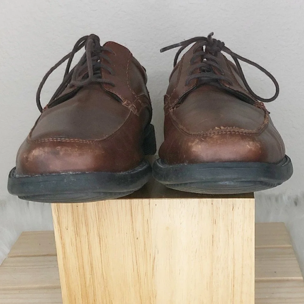 Rockport Walkability Sl2 Apron Toe‎ Truffle Tan Leather Derby Men's Size 9.5 W